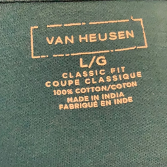 Van Heusen Collared Polo Shirt in 100% Blue Cotton (sz L) - Picture 6 of 6